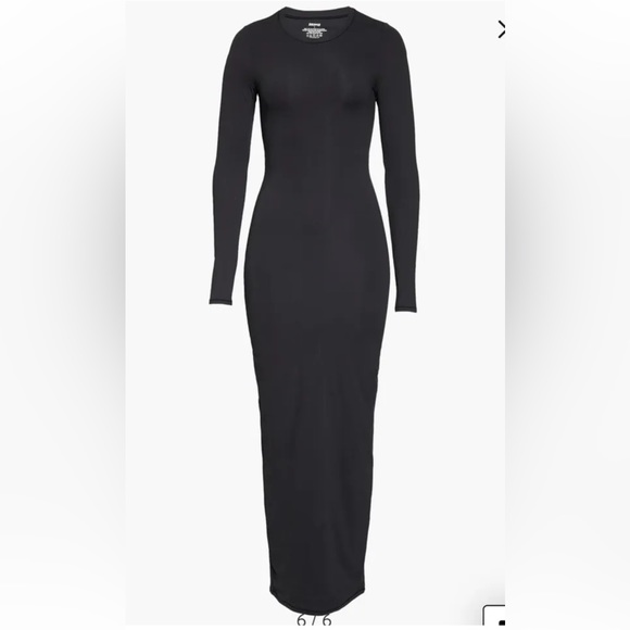 SKIMS Fits Everybody Crew Neck Maxi Dress ONYX Black NWT Size Medium - Picture 4 of 9